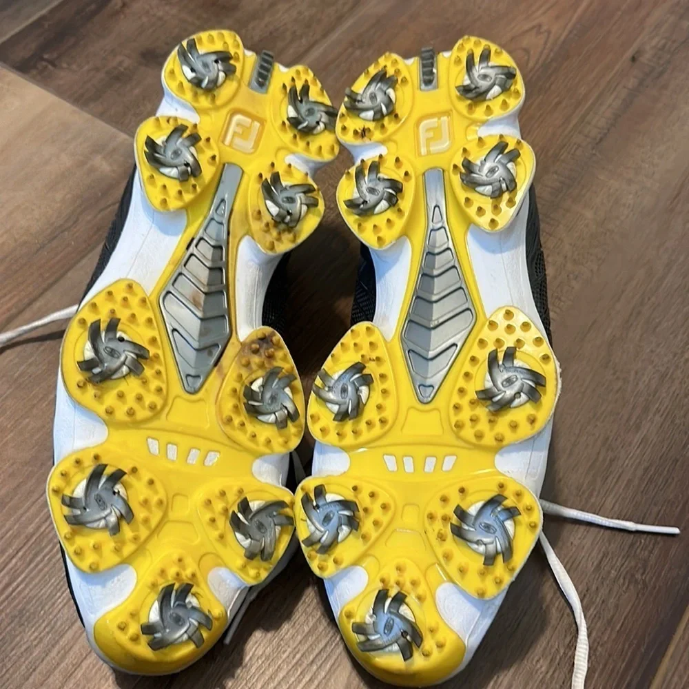 Footjoy Hyperflex 2.0Men's Golf Shoes Gray Yellow Soft Spikes 51036‎ Size 8.5 M